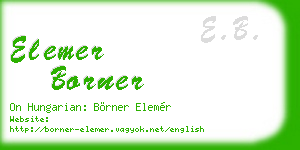 elemer borner business card