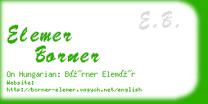 elemer borner business card